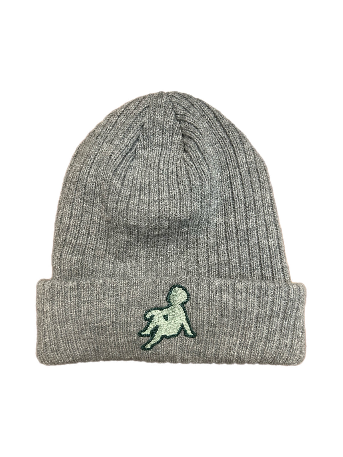 CRÈME DE LA SIEBS “LOGO” BEANIE (GREY/JADE)