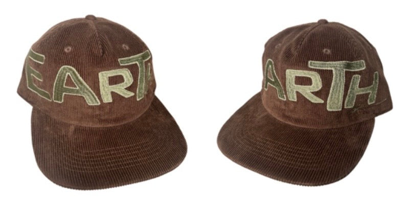 “EARTH” CORDUROY STRAPBACK (BROWN/OLIVE GREEN)