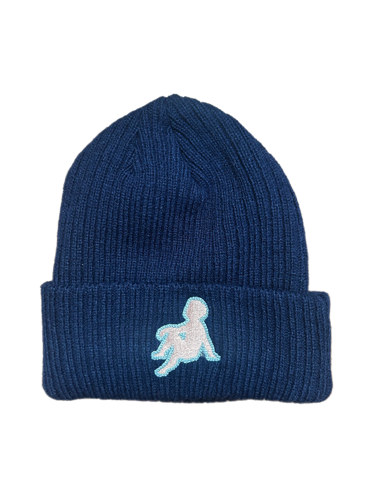 CRÈME DE LA SIEBS “LOGO” BEANIE (NAVY BLUE/SOFT POWDER PINK/POWDER BABY BLUE)