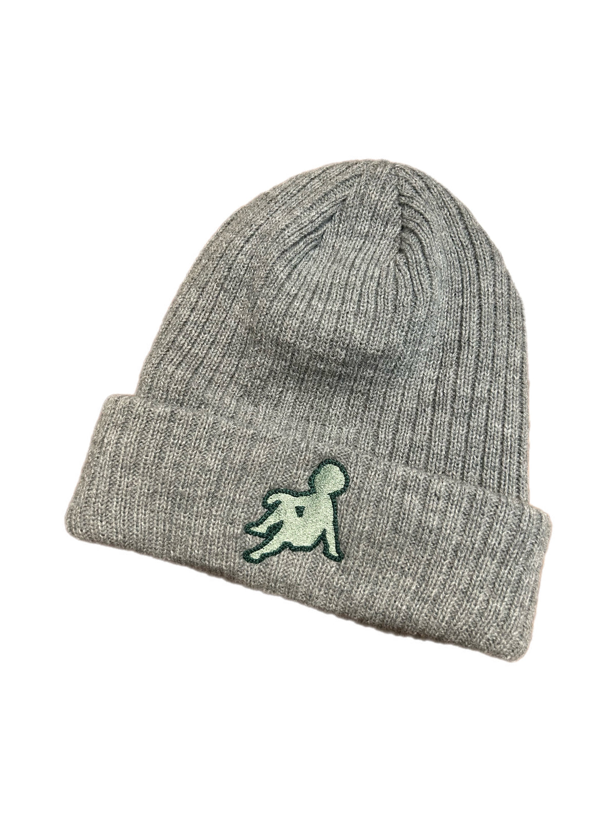 CRÈME DE LA SIEBS “LOGO” BEANIE (GREY/JADE)