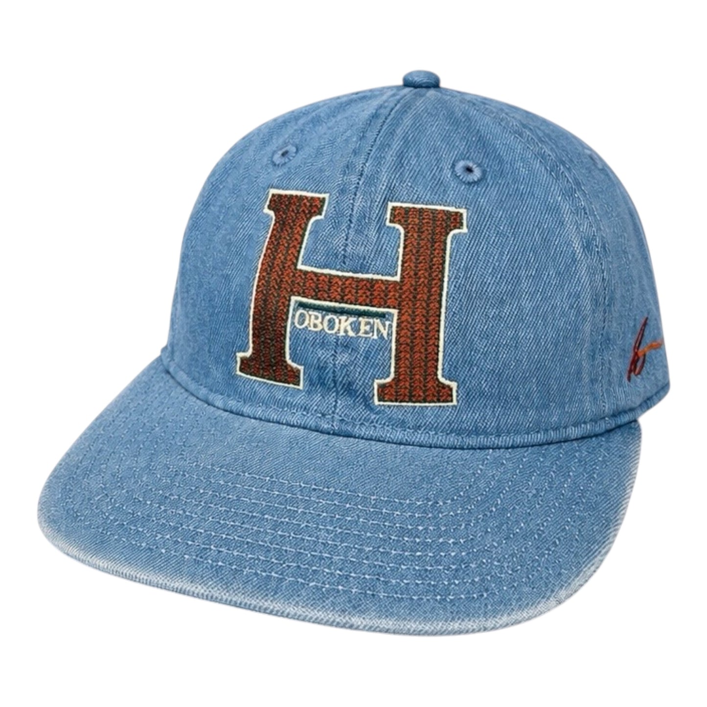 HOBOKEN “STATION LOGO” DENIM STRAPBACK (DENIM LIGHT RUST ORANGE)